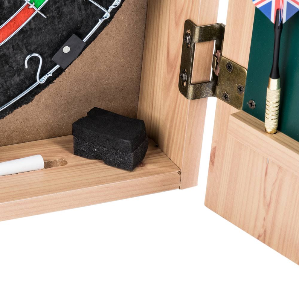 Oak Dartboard Cabinet Set I897