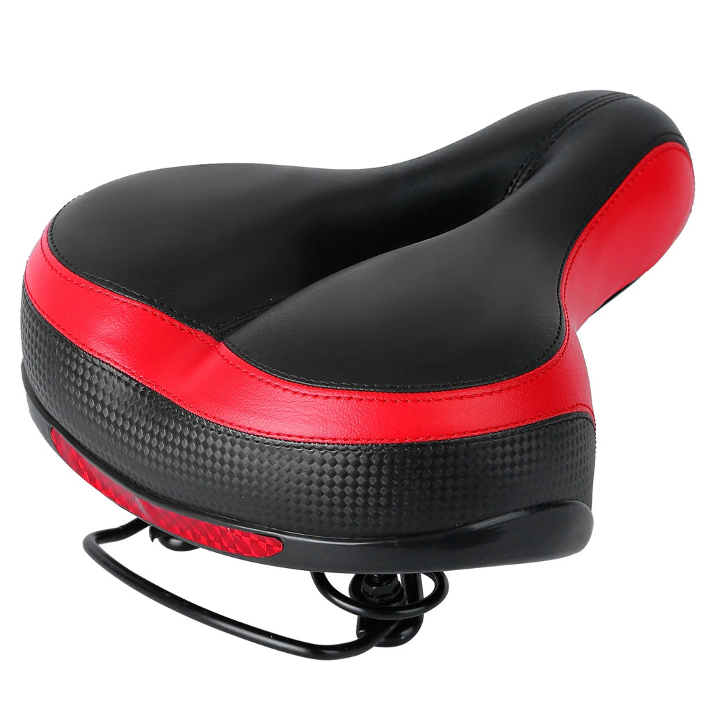 Black Red Bicycle Saddle Replacement with Dual Shock Absorbing Springs Y714993