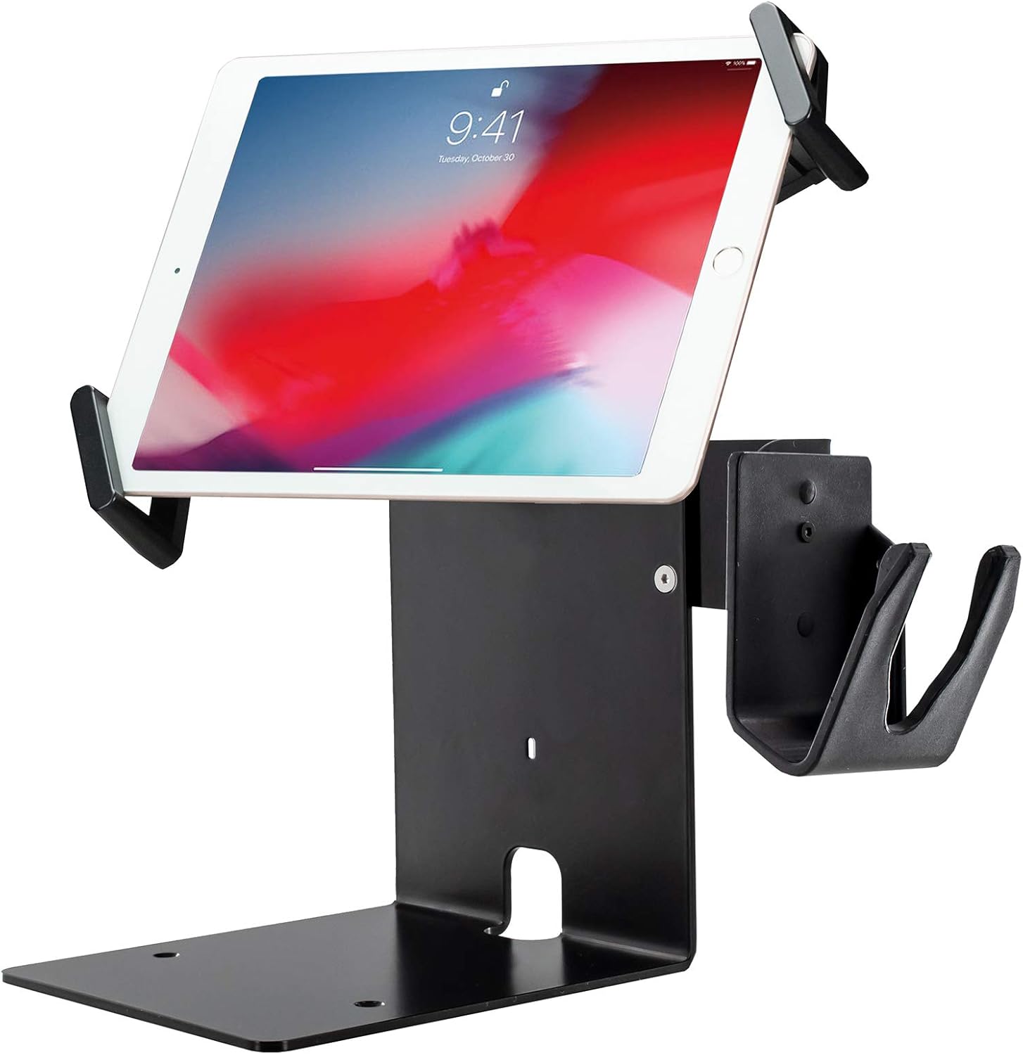 Universal Holder POS Station with Printer Stand & Magnetic Scanner Holder for 7”- 13” Tablets Y8588