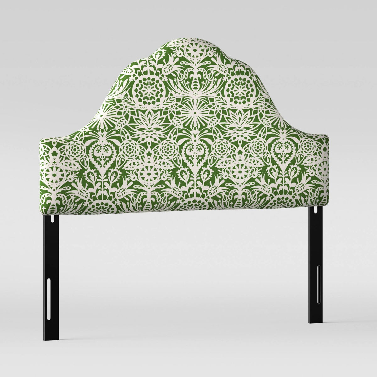 Arched Headboard Green White Floral D634
