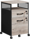 Rustic Brown and Black Steel File Cabinet with Lock and 2 Storage Drawers G453287