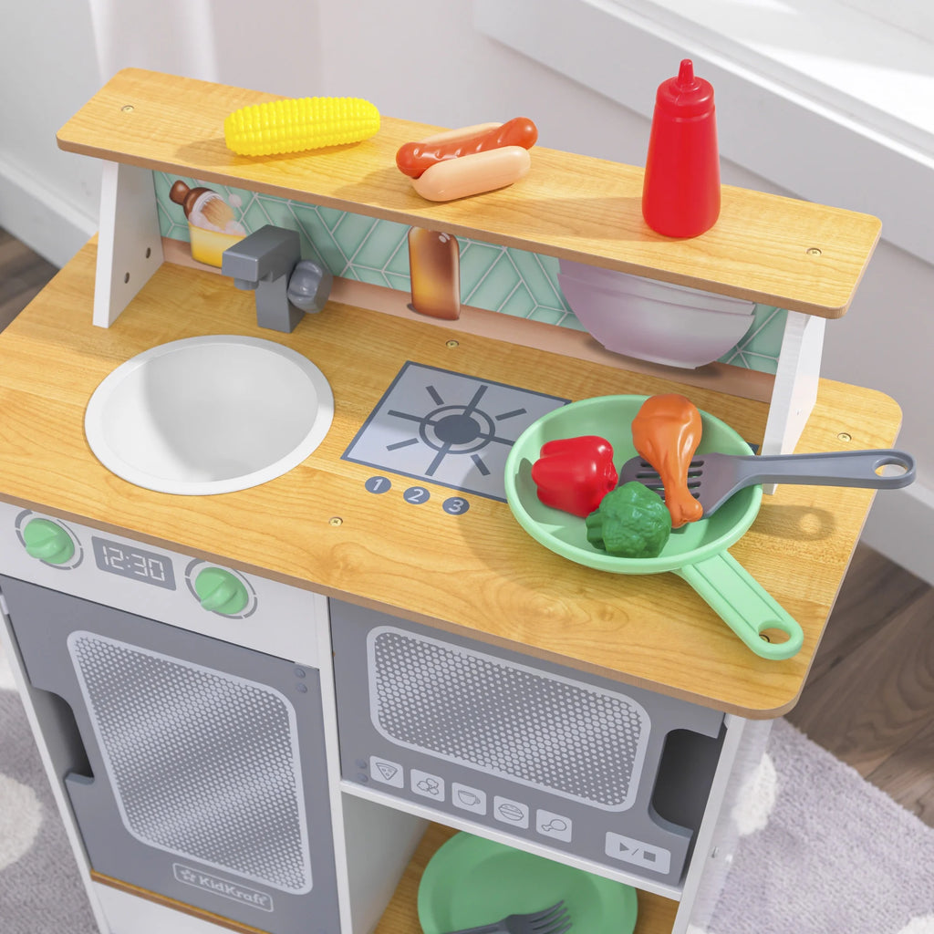 10 Piece Wooden Play Kitchen I3085