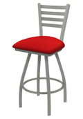Swivel Counter Stool with Anodized Nickel Finish and Canter Red Seat N106485