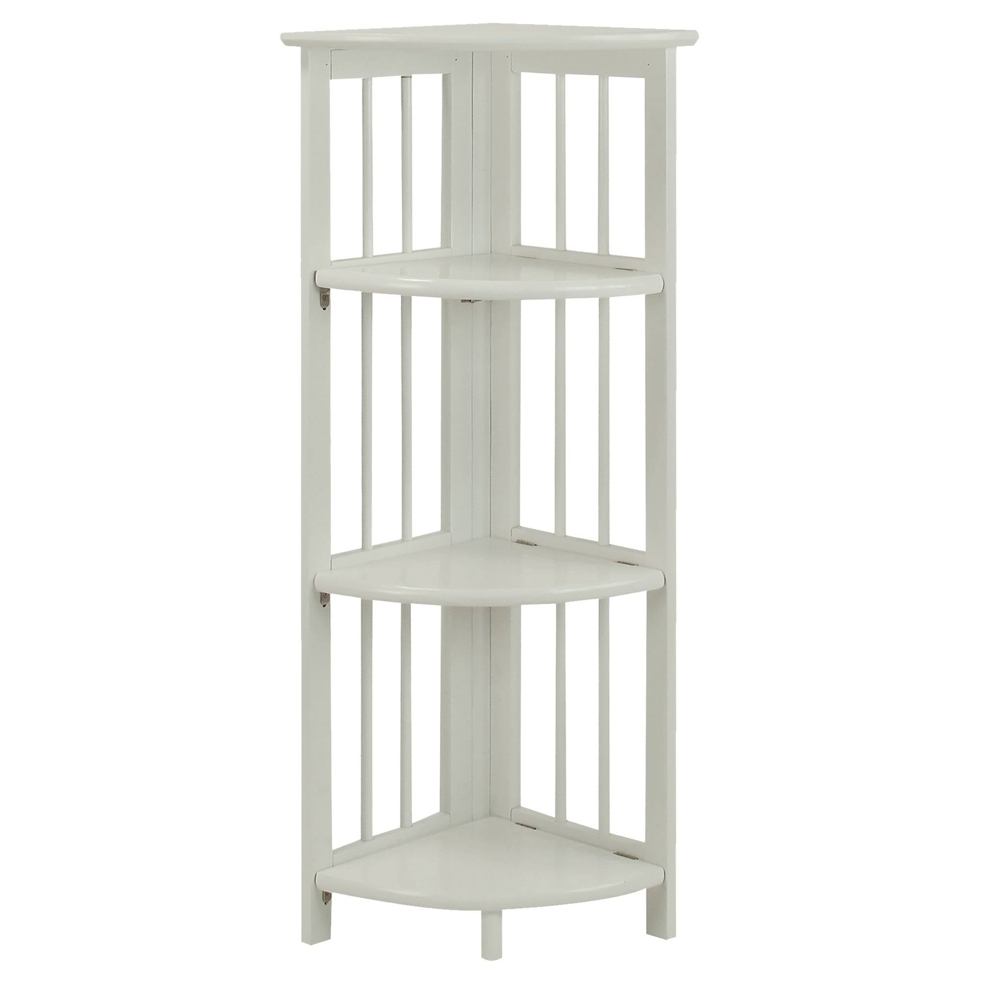 Truffle Brown 4-Shelf Corner Folding Bookcase V3982