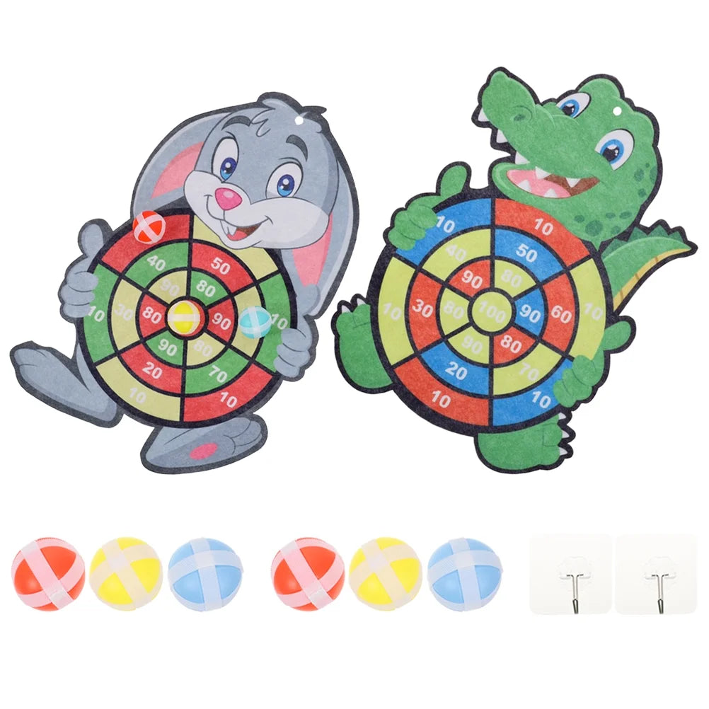 2 Sets Dart Board Game with Sticky Balls R99257