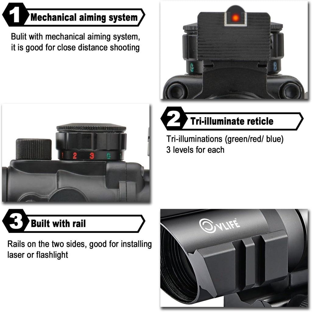 4x32 Tactical Rifle Scope with Fiber Optic Sight I643915