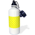 Yellow and White Polka Dot Print 21 oz Sports Water Bottle N435560