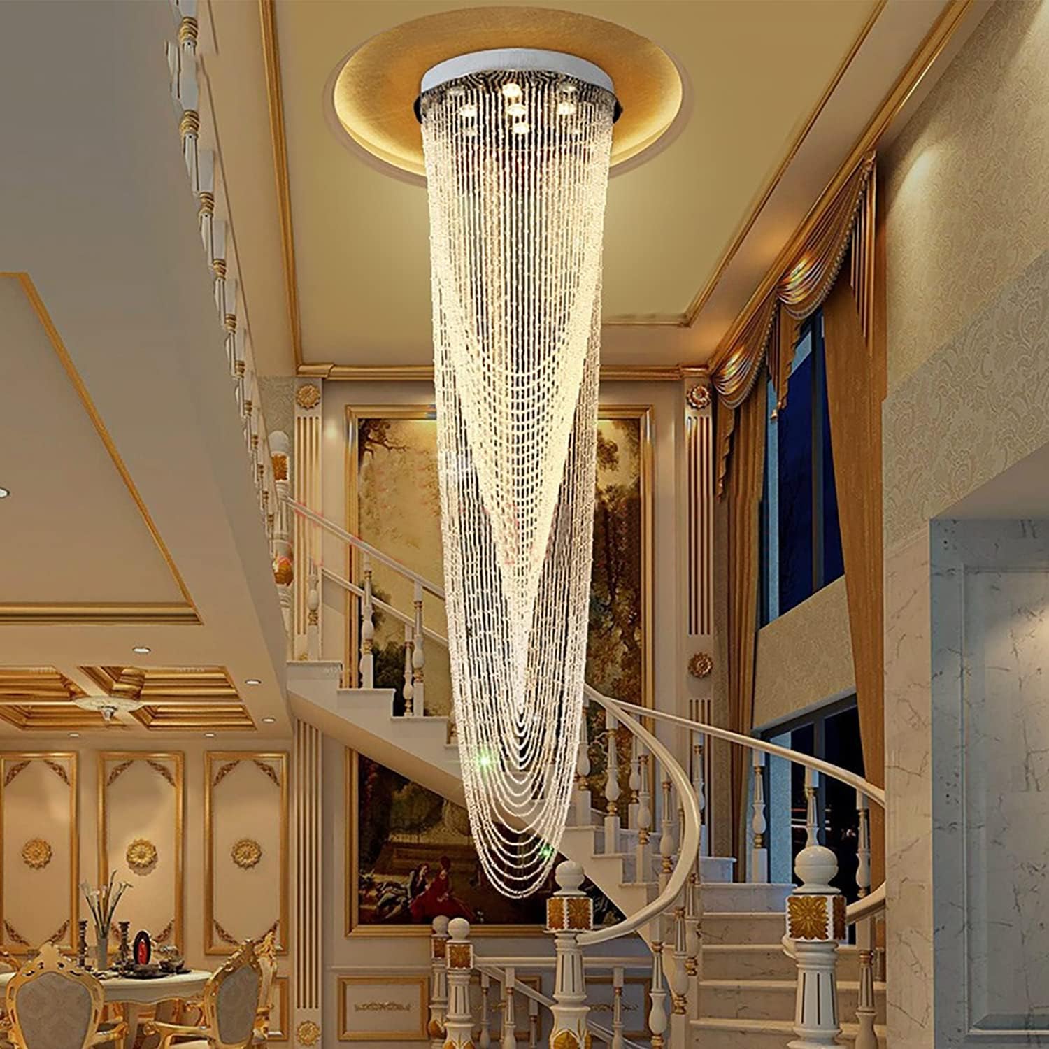 Modern Crystal Chandelier, H91'' High K40869