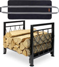 Firewood Rack with Log Bag 19 Inch Steel Wood Storage Rack O31812