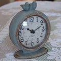 Grey Pewter Mantel Clock with Birds O98732