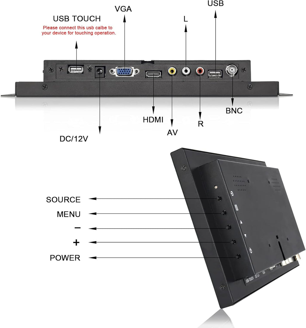 12.1 Inch Touchscreen Monitor with HDMI/VGA/BNC/AV/USB Input K9414