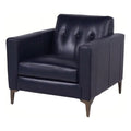 Navy Leather Upholstered Accent Chair Z219
