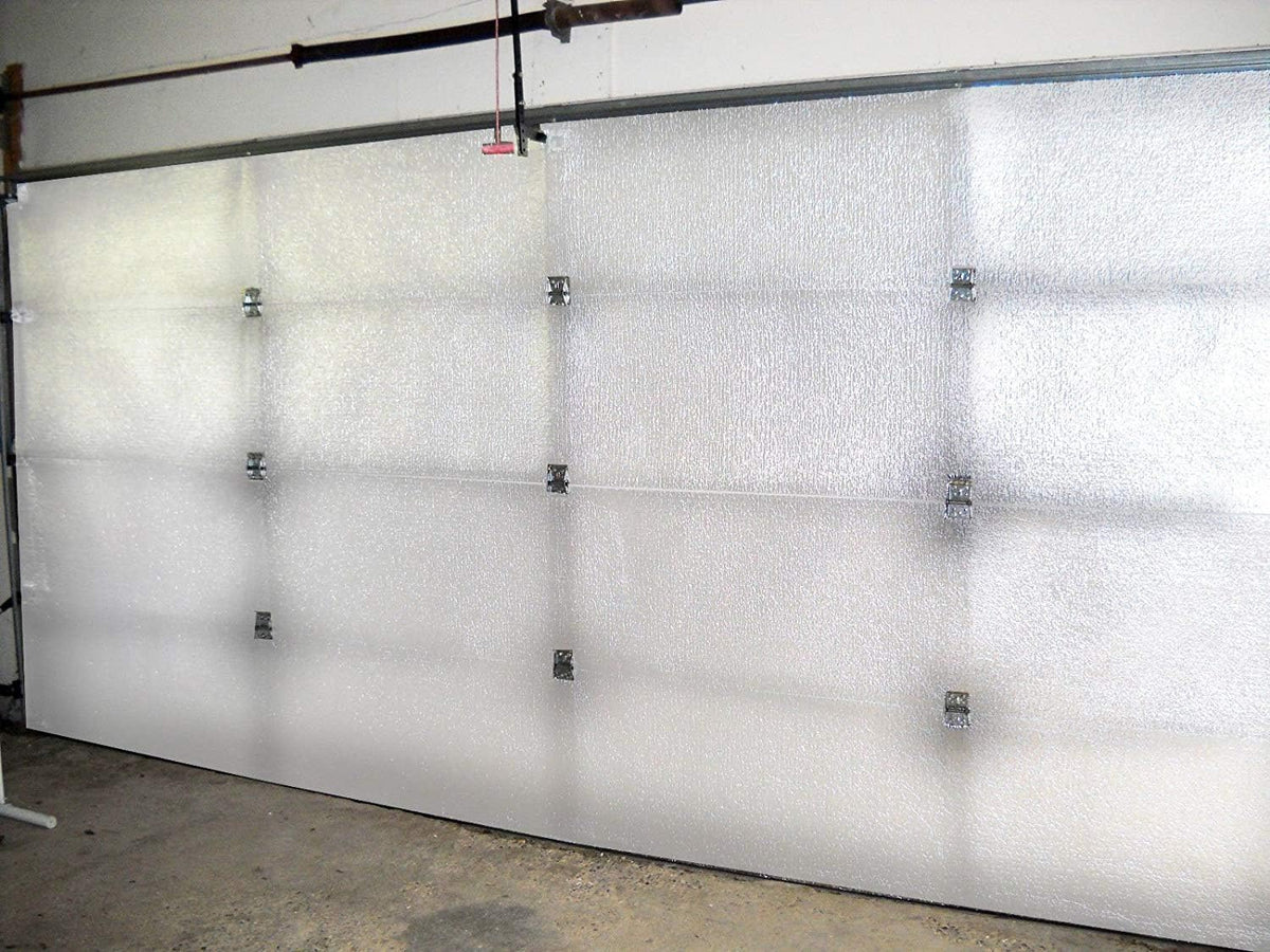White Reflective Foam Core 2 Car Garage Door Insulation Kit 18FT x 8FT R Value 8.0 A529340