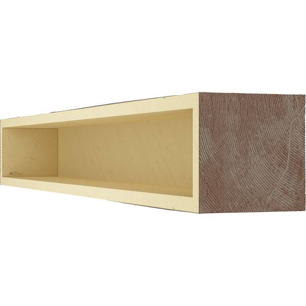 Hand Hewn Faux Wood Fireplace Mantel, Aged Pecan Q6229