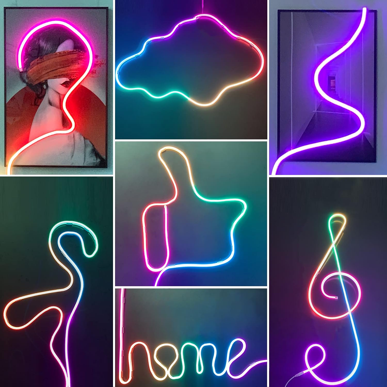 10FT 252 LEDs RGBIC Smart Neon Rope Lights Pack of 2 L97851