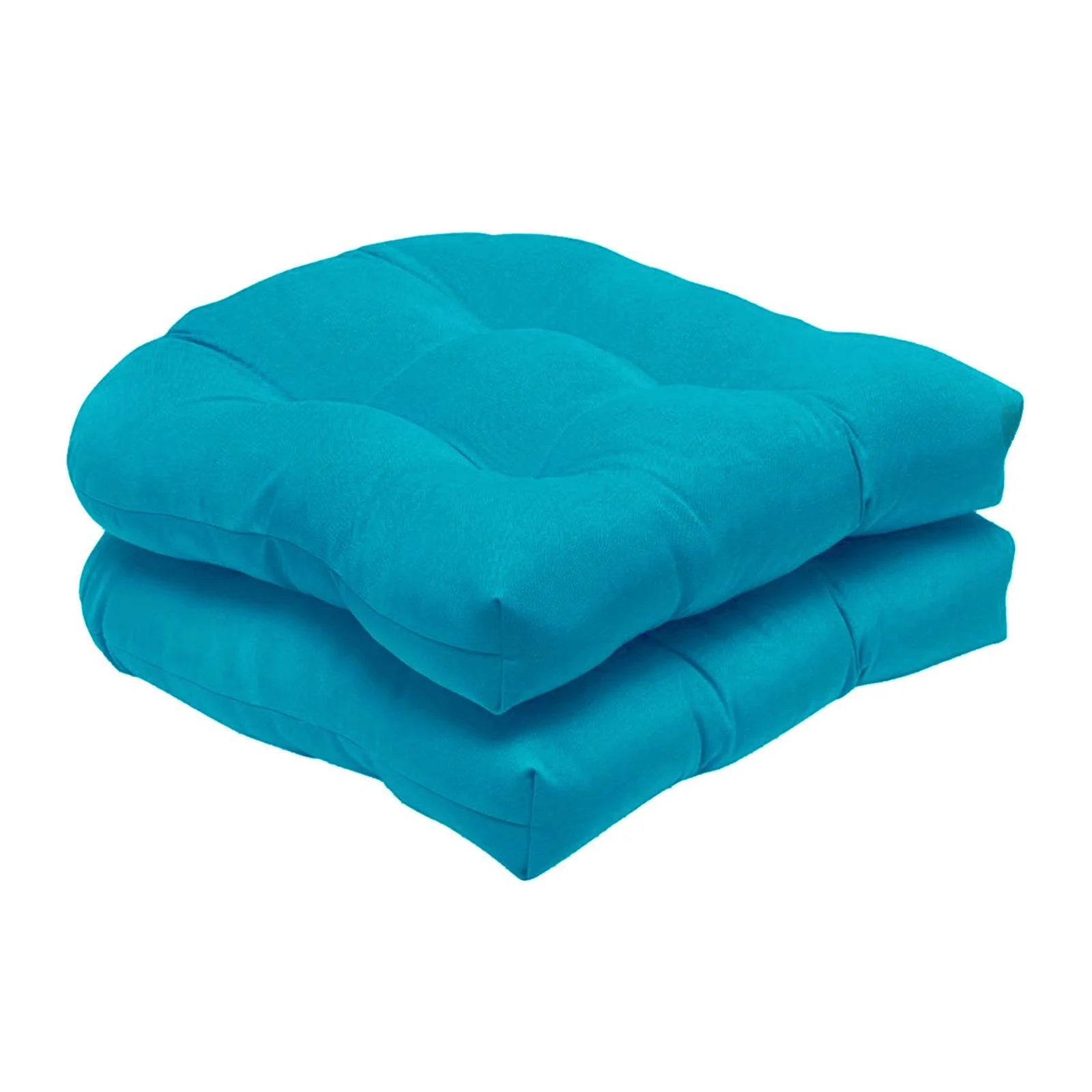 2 Pack Tufted Seat Cushions 19" x 19" U Shape Fade Resistant Blue H32982