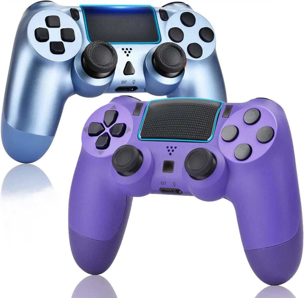 2 Pack Wireless Game Controller for PS4 (Transparent White Blue) N2838