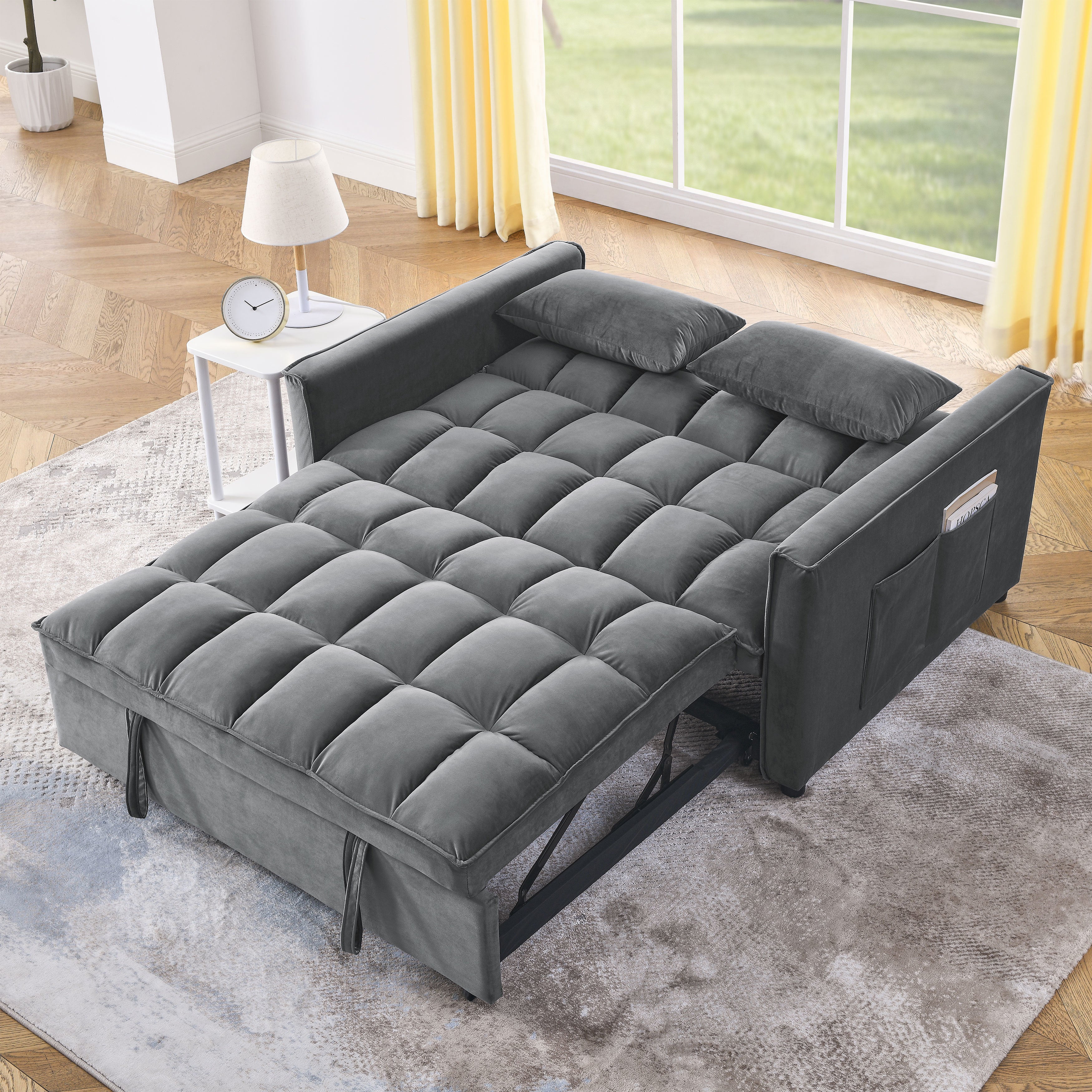 Velvet Beige 3-in-1 Sleeper Sofa E2966