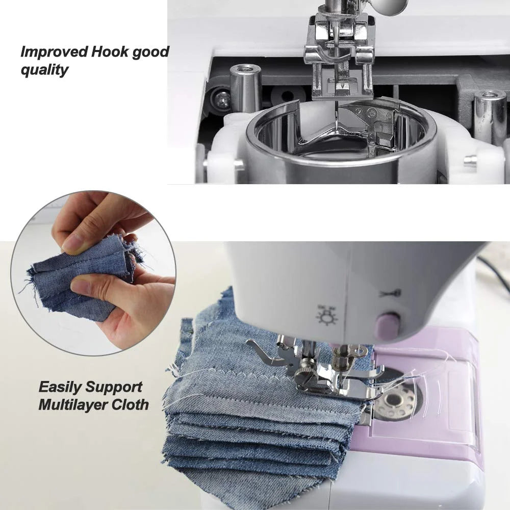 Mini Sewing Machine Set with 12 Stitches Sewing Kit Extension Table Q4876
