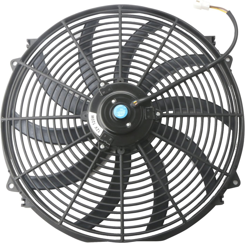 Black Universal Electric Radiator Slim Fan 12V 16 Inch X2 Pack of 2 U225