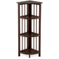 Truffle Brown 4-Shelf Corner Folding Bookcase V3982