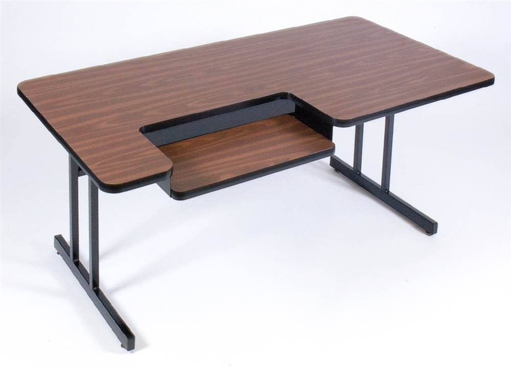 Walnut Bi Level Work Station Computer Table H5505