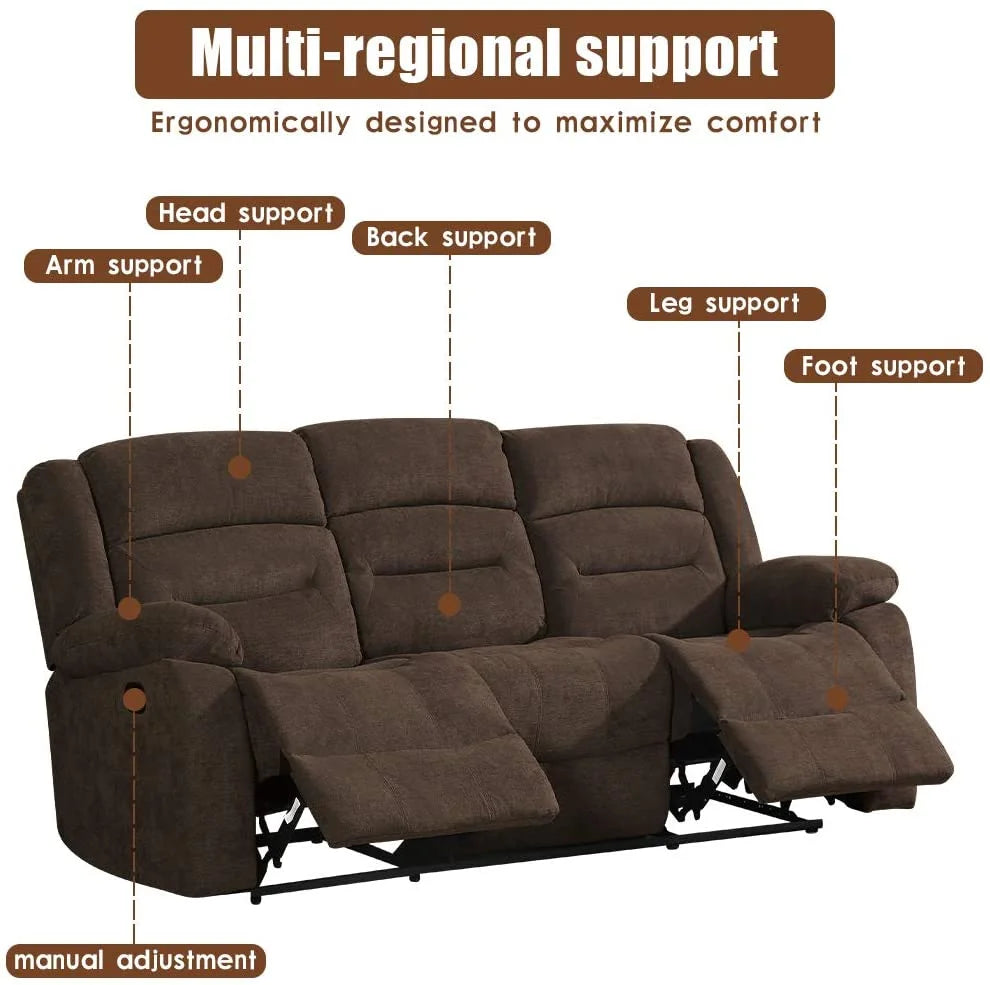 3 Seater Manual Reclining Sofa Set T233