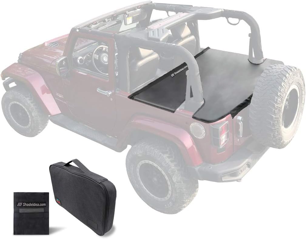 Black Vinyl Tonneau Cover for Jeep 2 Door Rear Trunk Cargo I1827