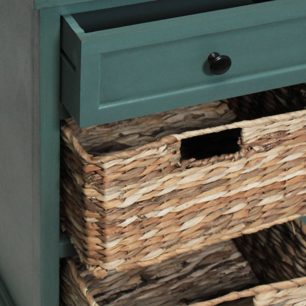 Blue 3-Drawer Wood Side Table Nightstand G4864