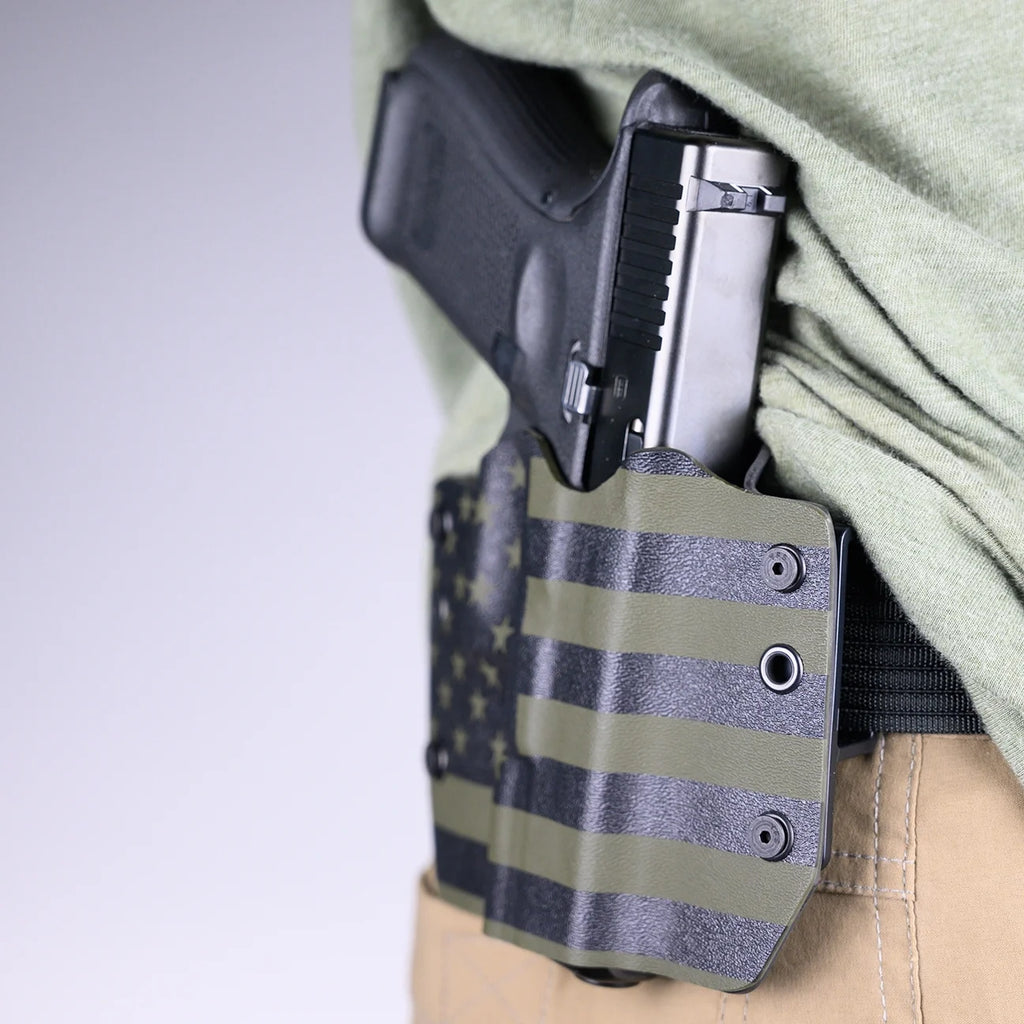 Black Carbon Fiber OWB Kydex Gun Holster S237