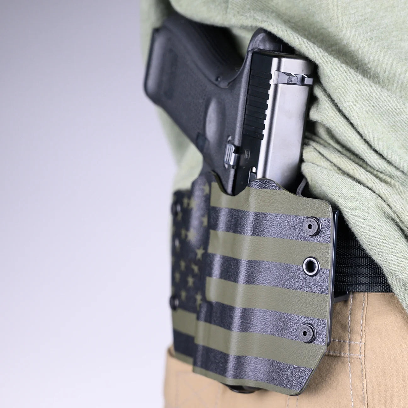 Black Carbon Fiber OWB Kydex Gun Holster S237