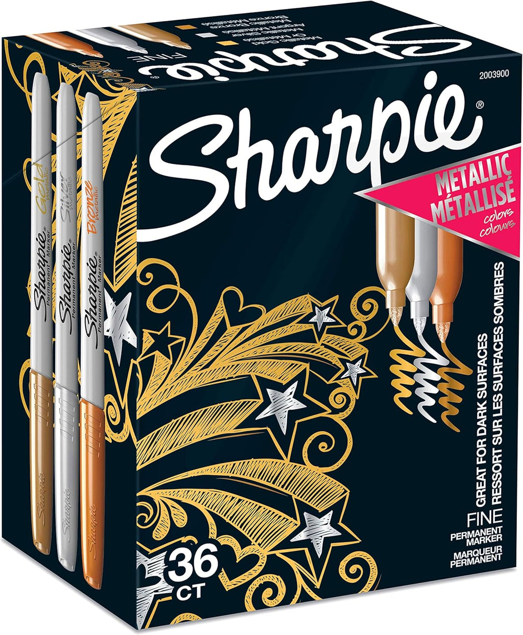 Metallic Permanent Markers, Fine Point, 36 Count Pack of 2 Z3281