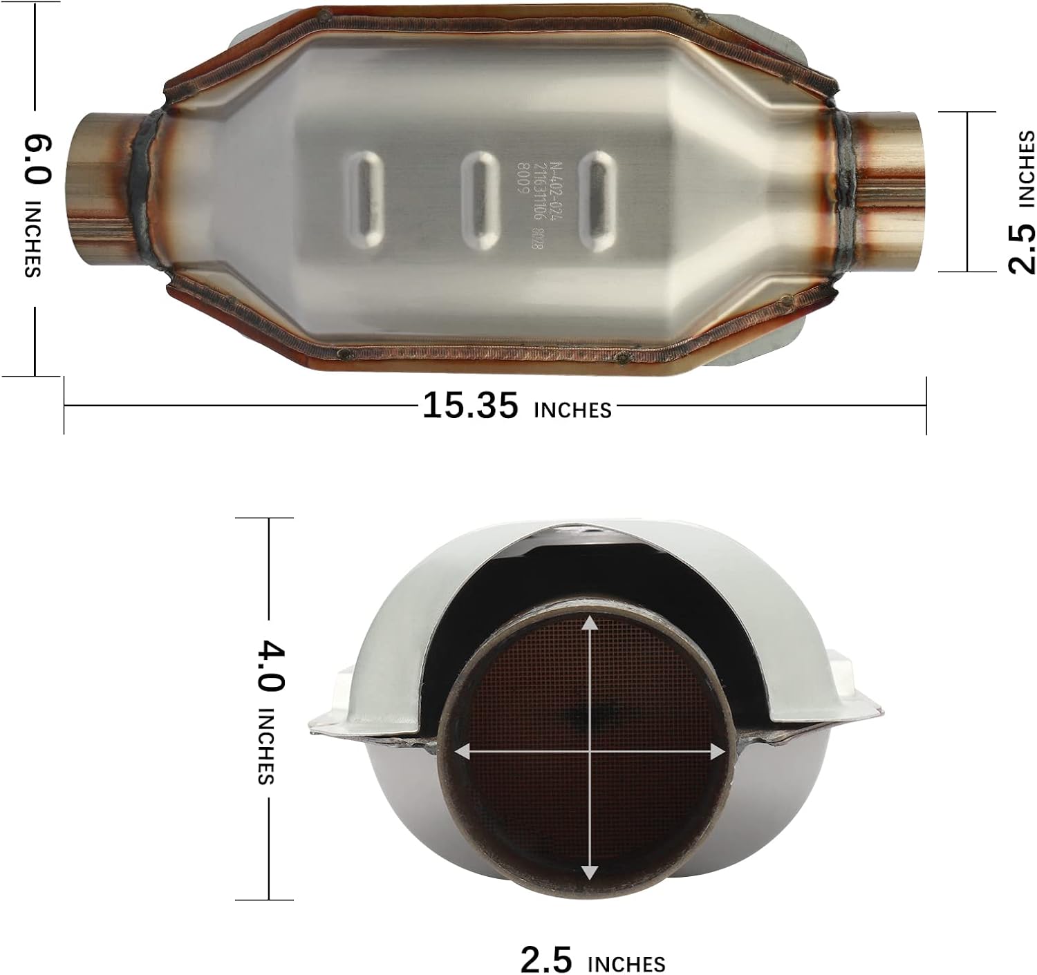 2.5 Inlet/Outlet Universal Catalytic Converter V484060