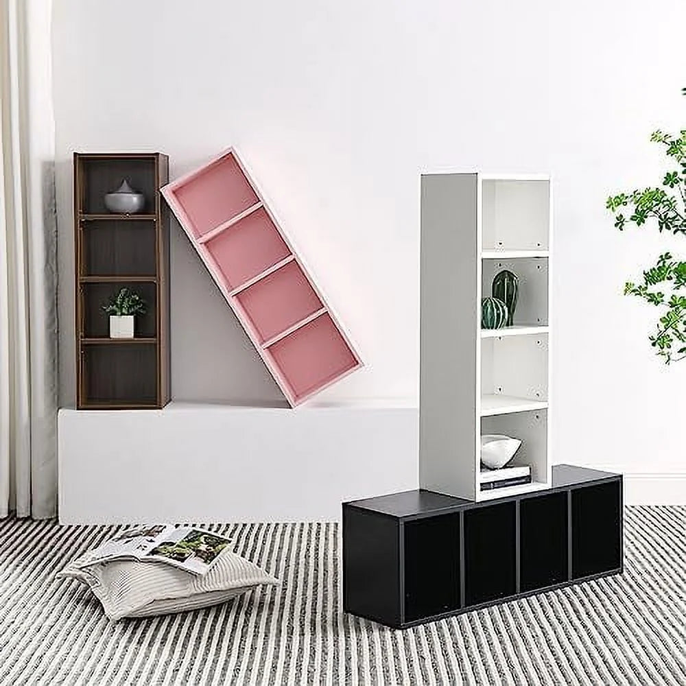 8-Tier Tall Narrow Media Tower Cabinet with Adjustable Shelves B43599