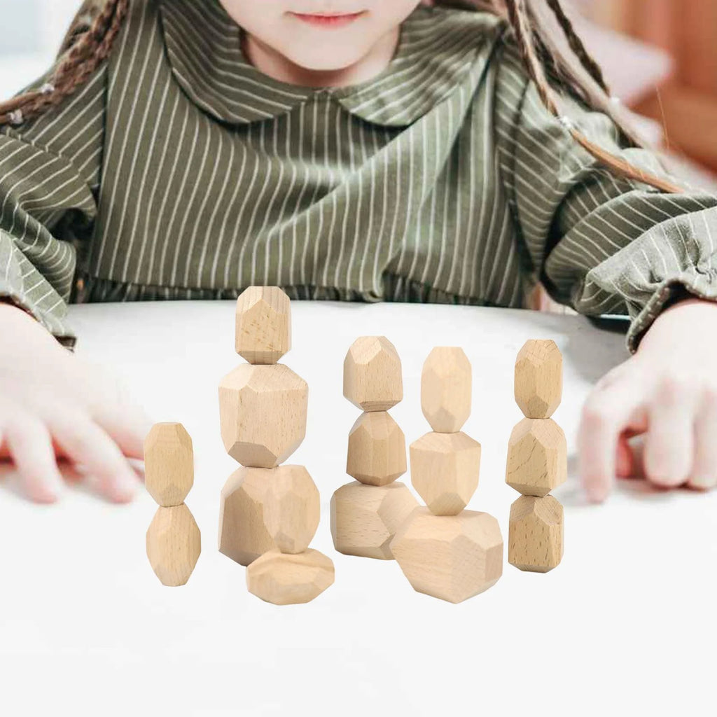 Wooden Stacking Stones Building Blocks K104019