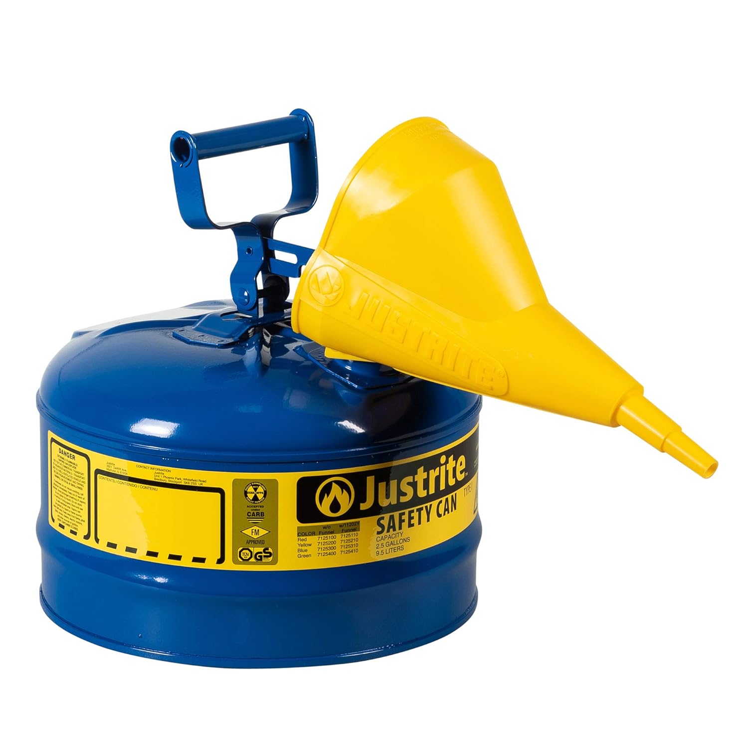 2 Gallon Galvanized Steel Safety Can With Funnel X3875