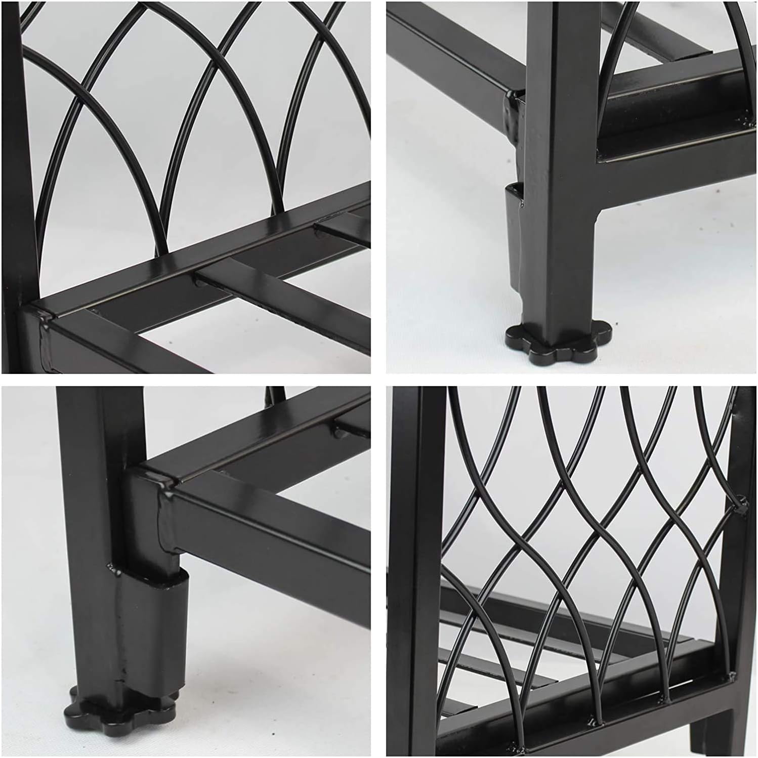 Firewood Rack with Log Bag 19 Inch Steel Wood Storage Rack O31812