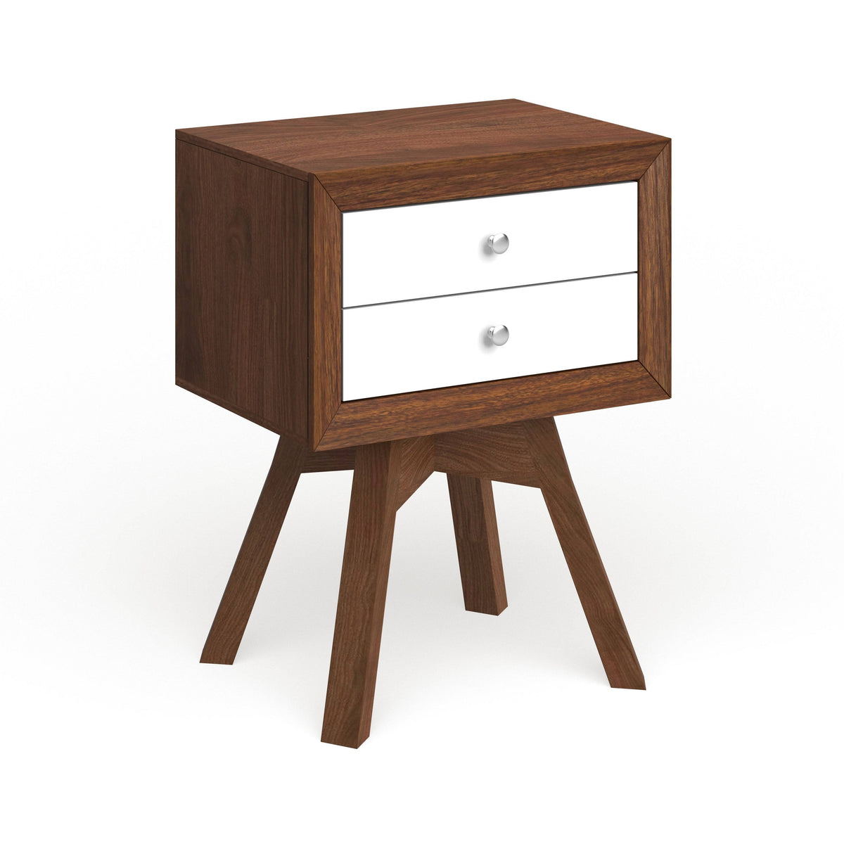 Walnut and White Two-Tone Nightstand W53975