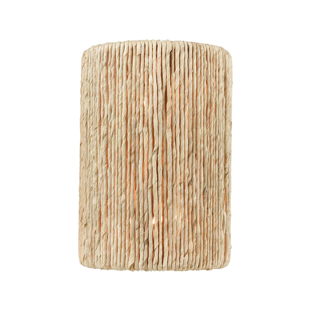 2-Light Satin Brass Sconce with Abaca A50458