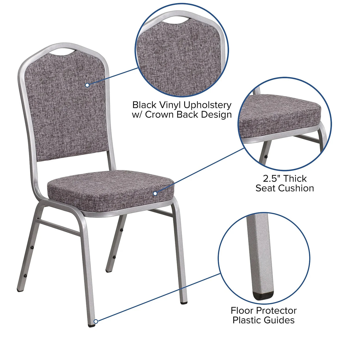 Stacking Banquet Chair, Heringbone, Set of 4 A92799