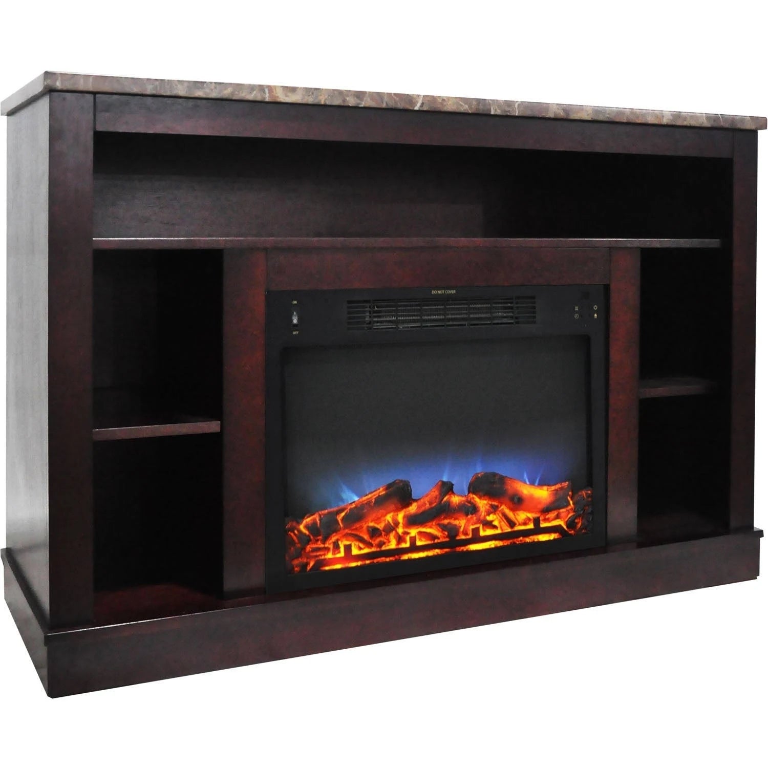 Mahogany Electric Fireplace with Multi-Color LED Insert J587