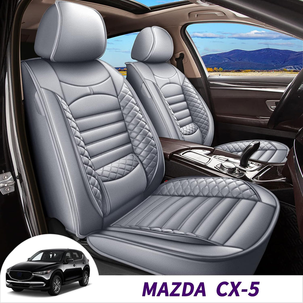 Black Faux Leather Full Set Car Seat Covers B9761