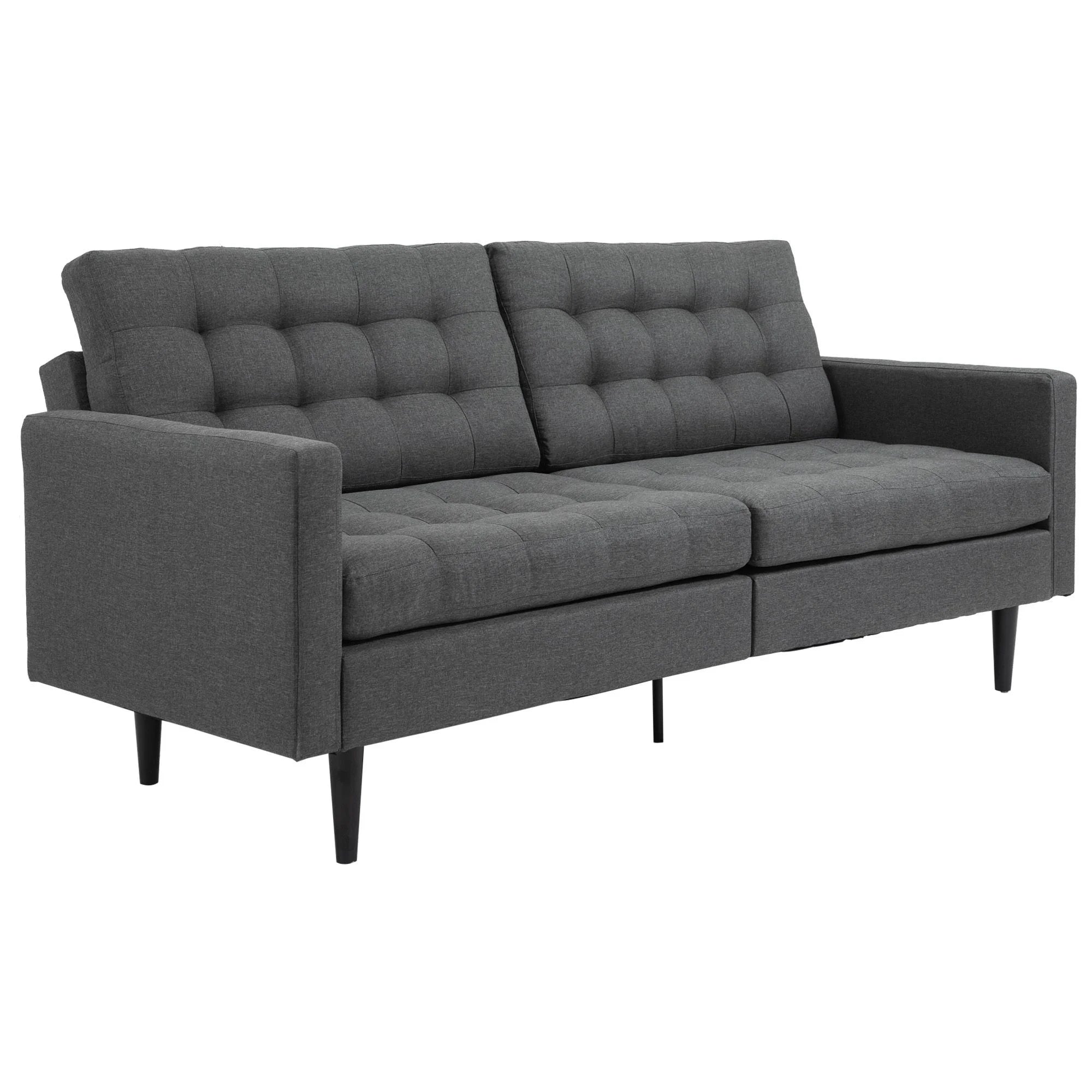 Grey Linen Fabric Convertible Sofa Bed O88930