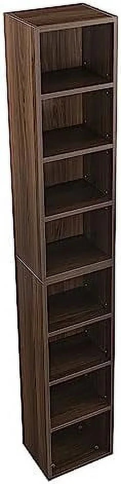 8-Tier Tall Narrow Media Tower Cabinet with Adjustable Shelves B43599