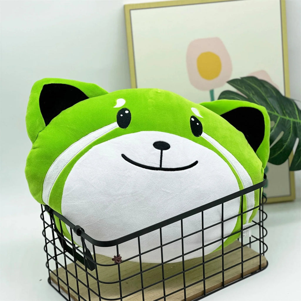 Green Foxes Plush Stuffed Animal Pillow Toy K98407
