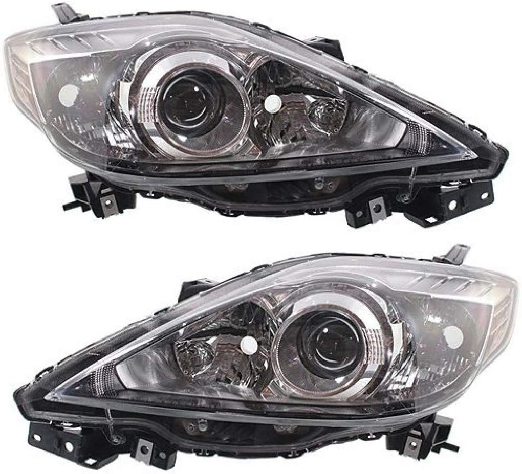 Black Housing Headlight Pair for Mazda 5 2008 2009 Y1433