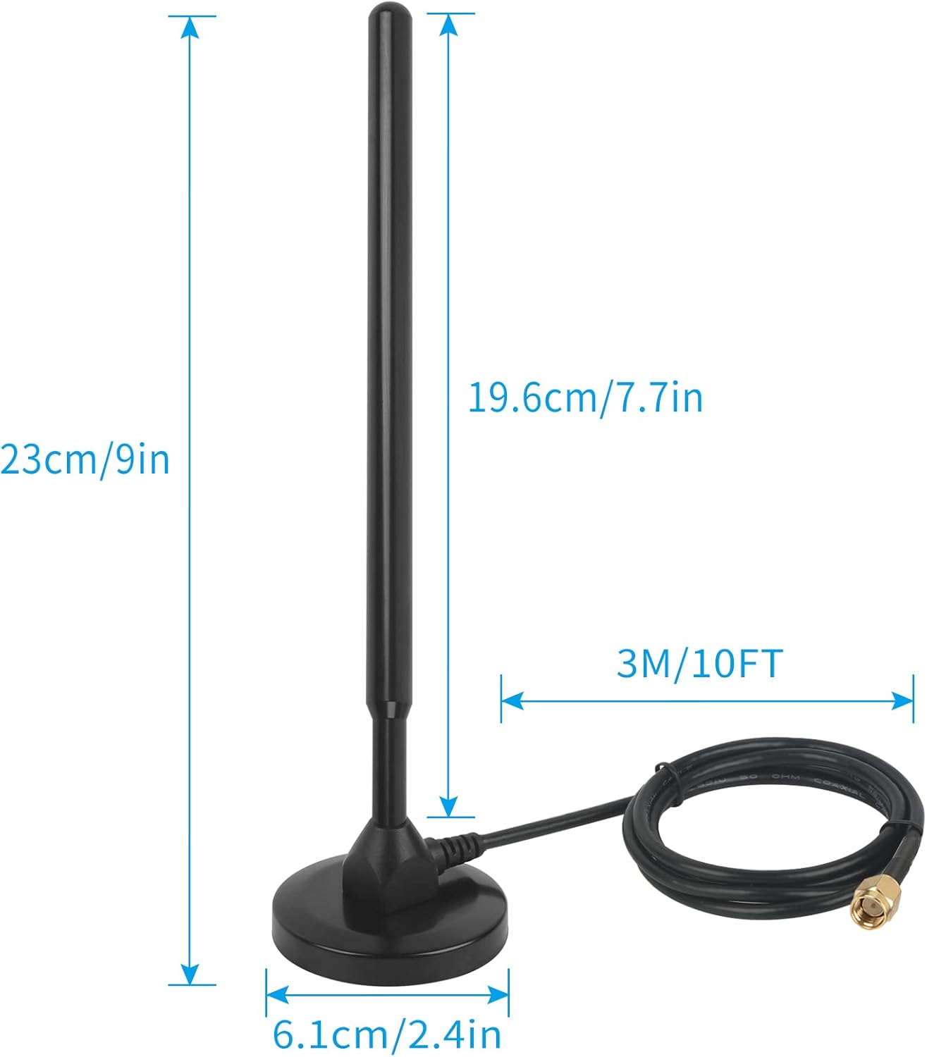 Pack of 2 915MHZ LoRa Antenna Magnet Base Pure Copper with 3M/10FT KMR195 Cable O3263