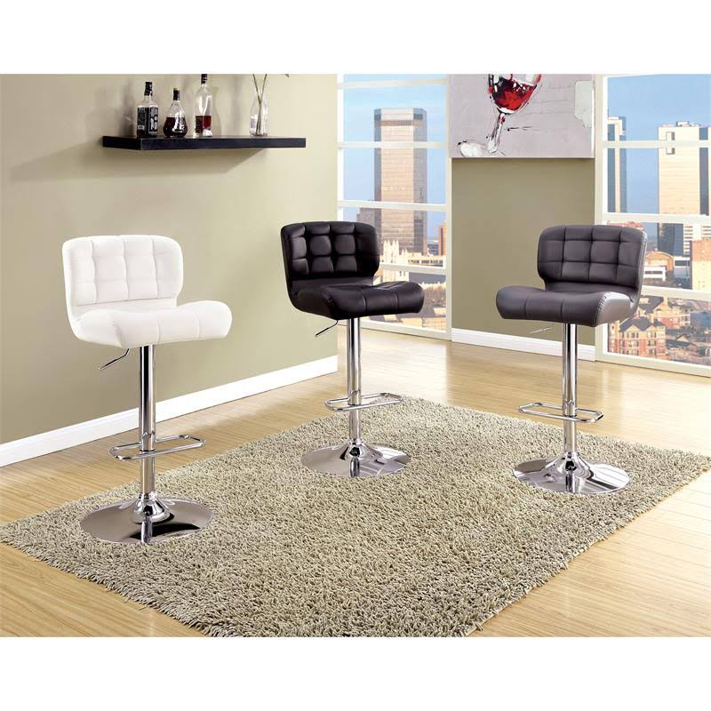 Gray Faux Leather Adjustable Barstool Set of 2 X6921