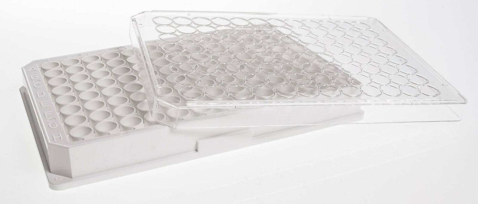 96 Well Flat Bottom Tissue Culture Plates, White, 8/pk K63414