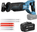 Cordless Reciprocating Saw, 6 Saw Blades, Battery Charger Included, Pack of 2 L1496
